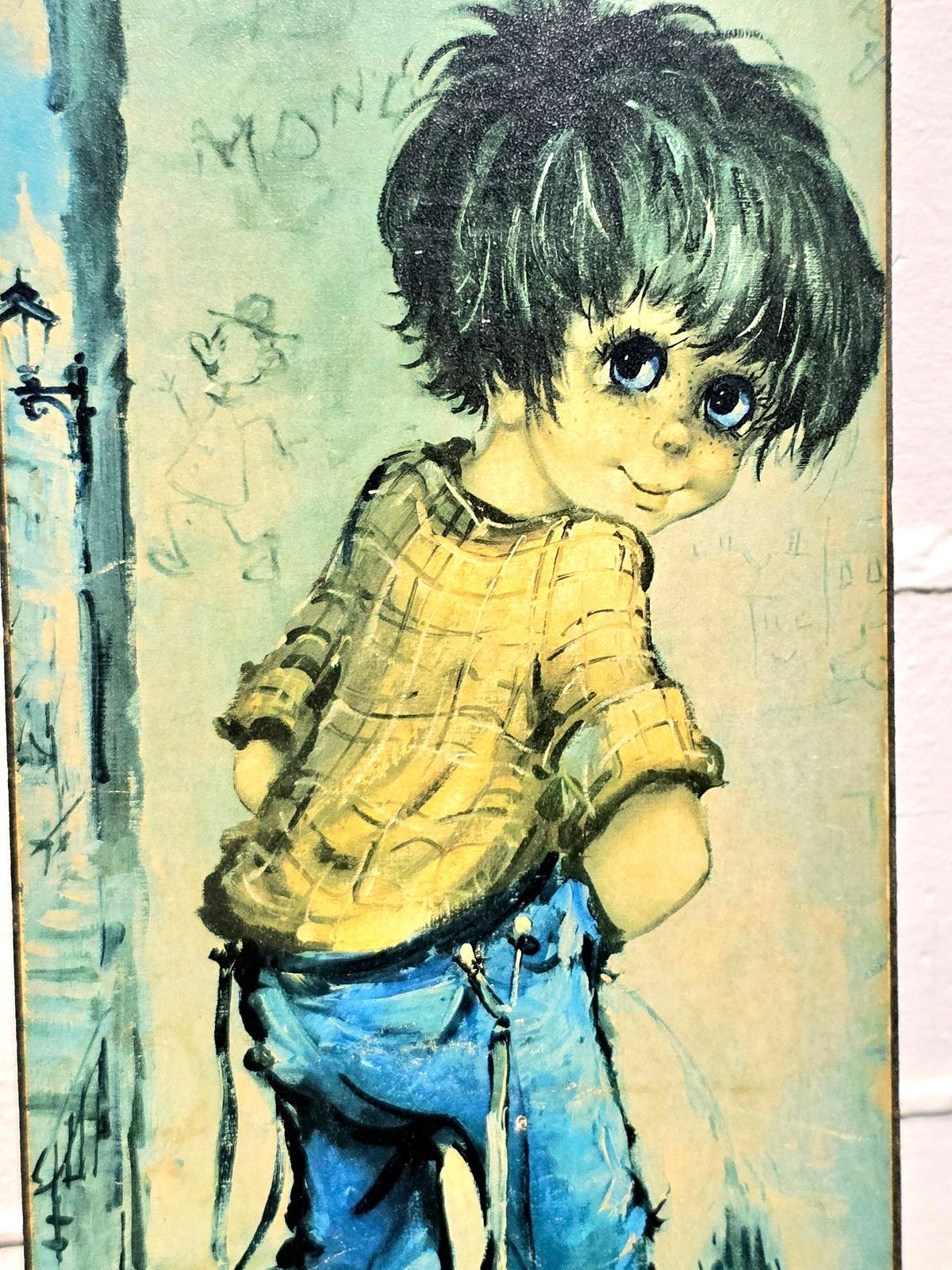 Vintage 1970s Big Eyed Boy