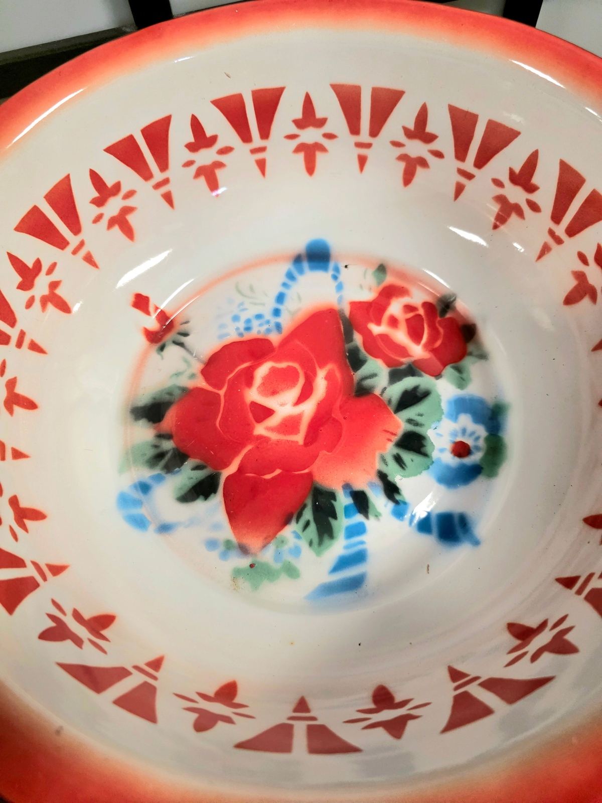Vintage Big Enamel Wash Basin / Bowl