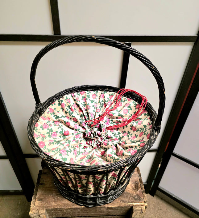Vintage 1970s Wicker Laundry Basket