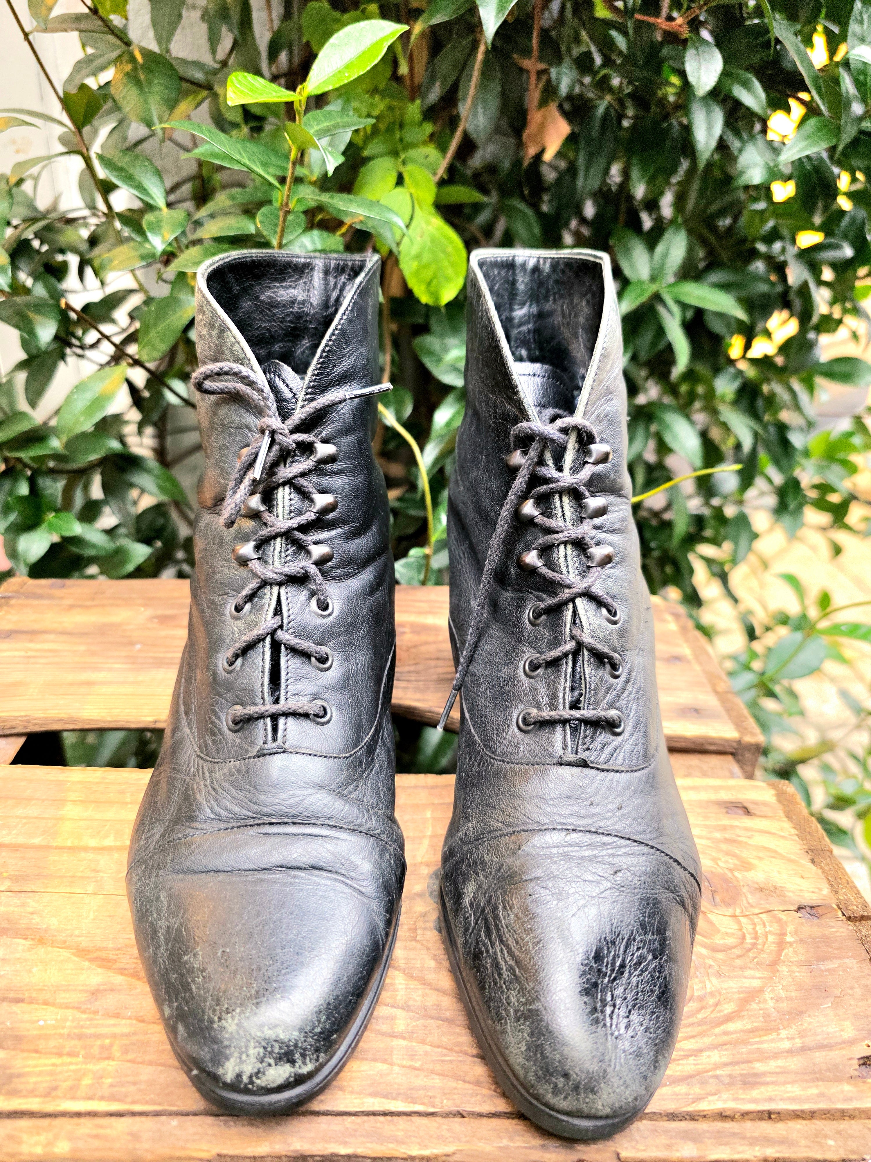 Vintage 80's Leather Ankle Boots