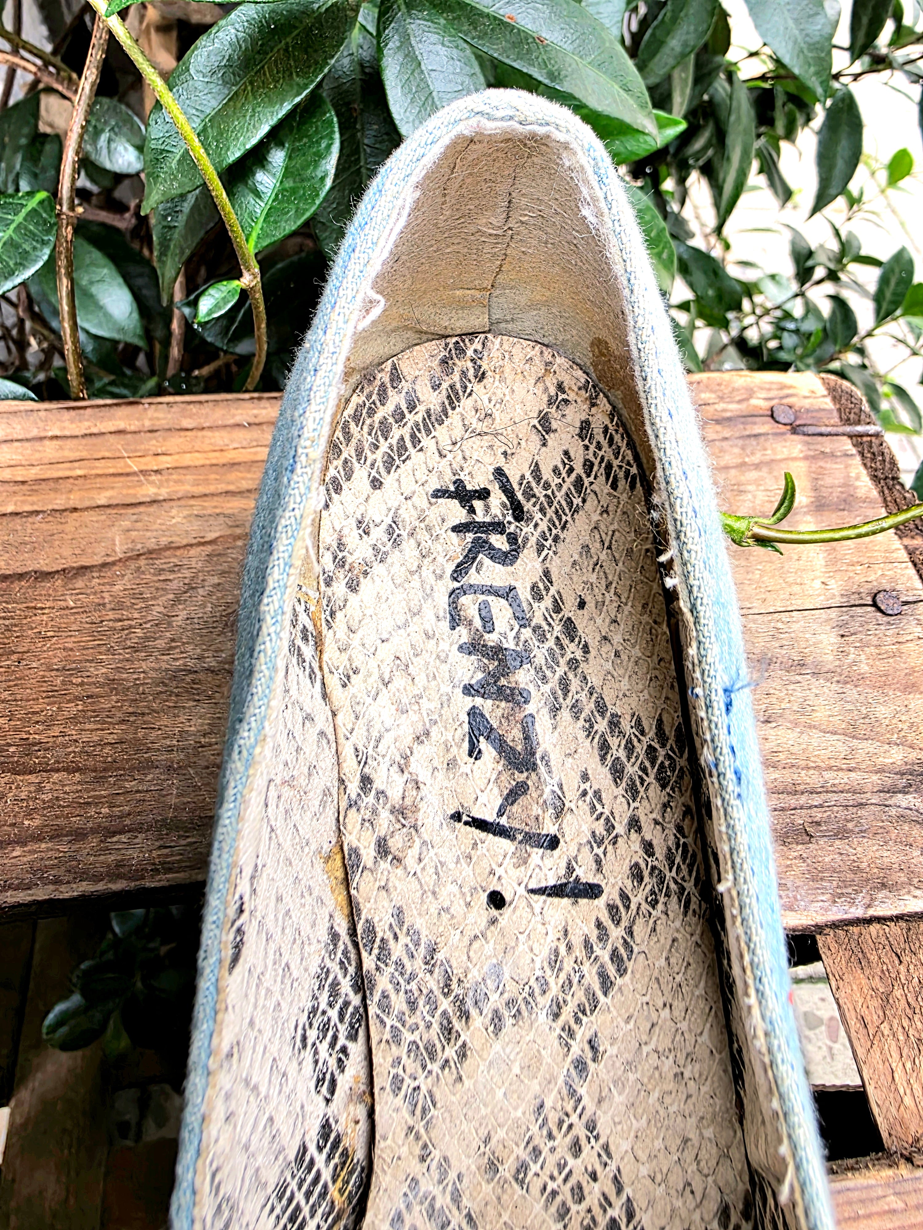 Vintage 80's Frenzy Denim Heel Shoes