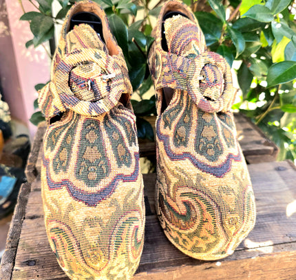 Vintage 90's / Y2K Jeffery Campbell Tapestry Platform Shoes