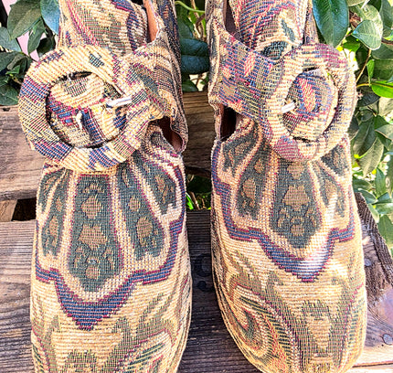 Vintage 90's / Y2K Jeffery Campbell Tapestry Platform Shoes
