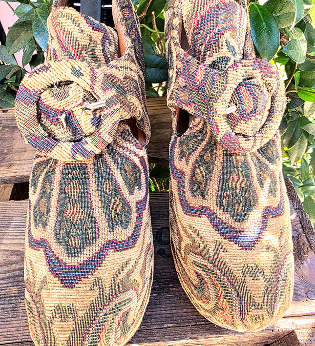 Vintage 90's / Y2K Jeffery Campbell Tapestry Platform Shoes