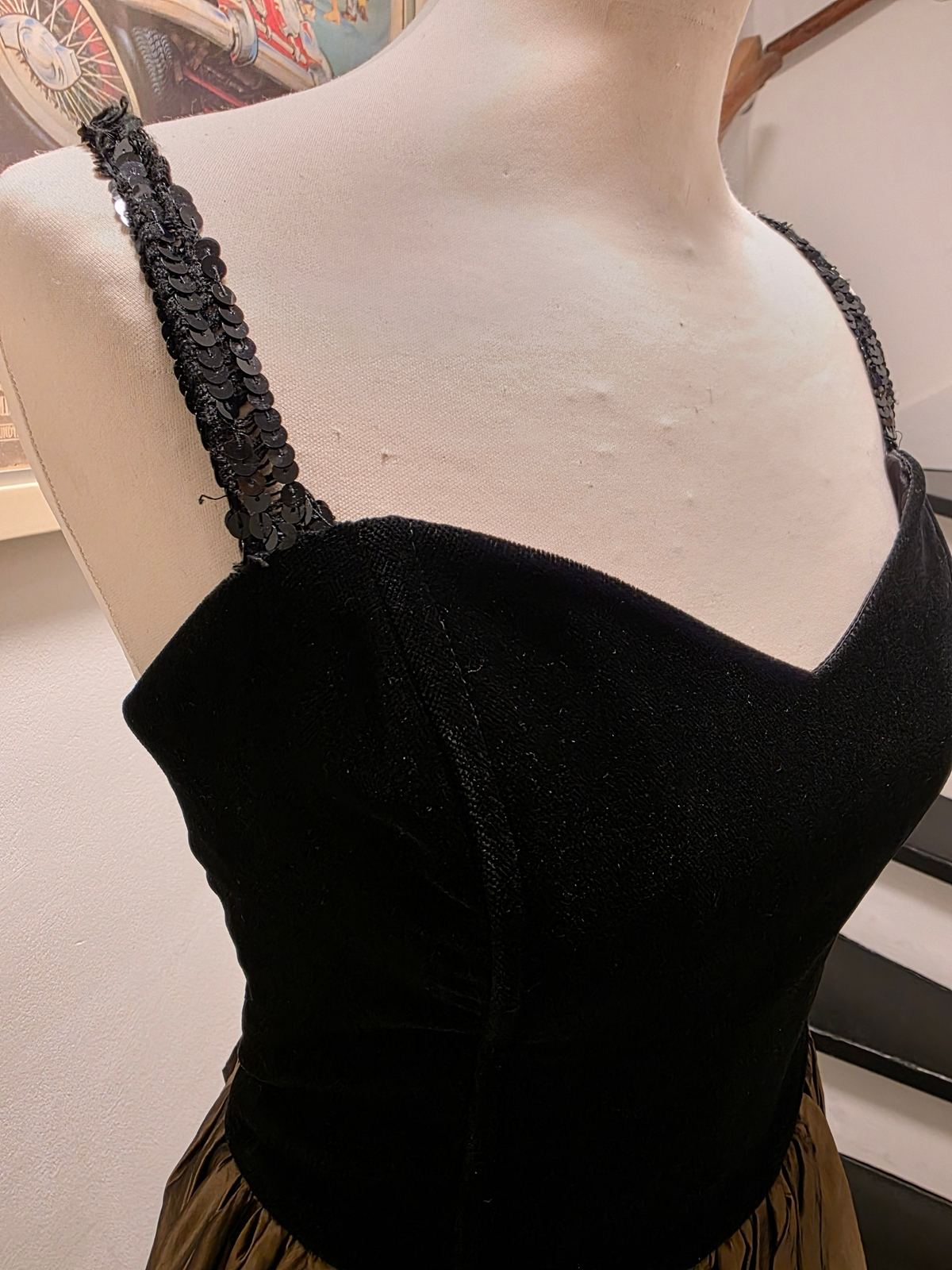 Vintage 1980's Velvet Strapped Party Dress