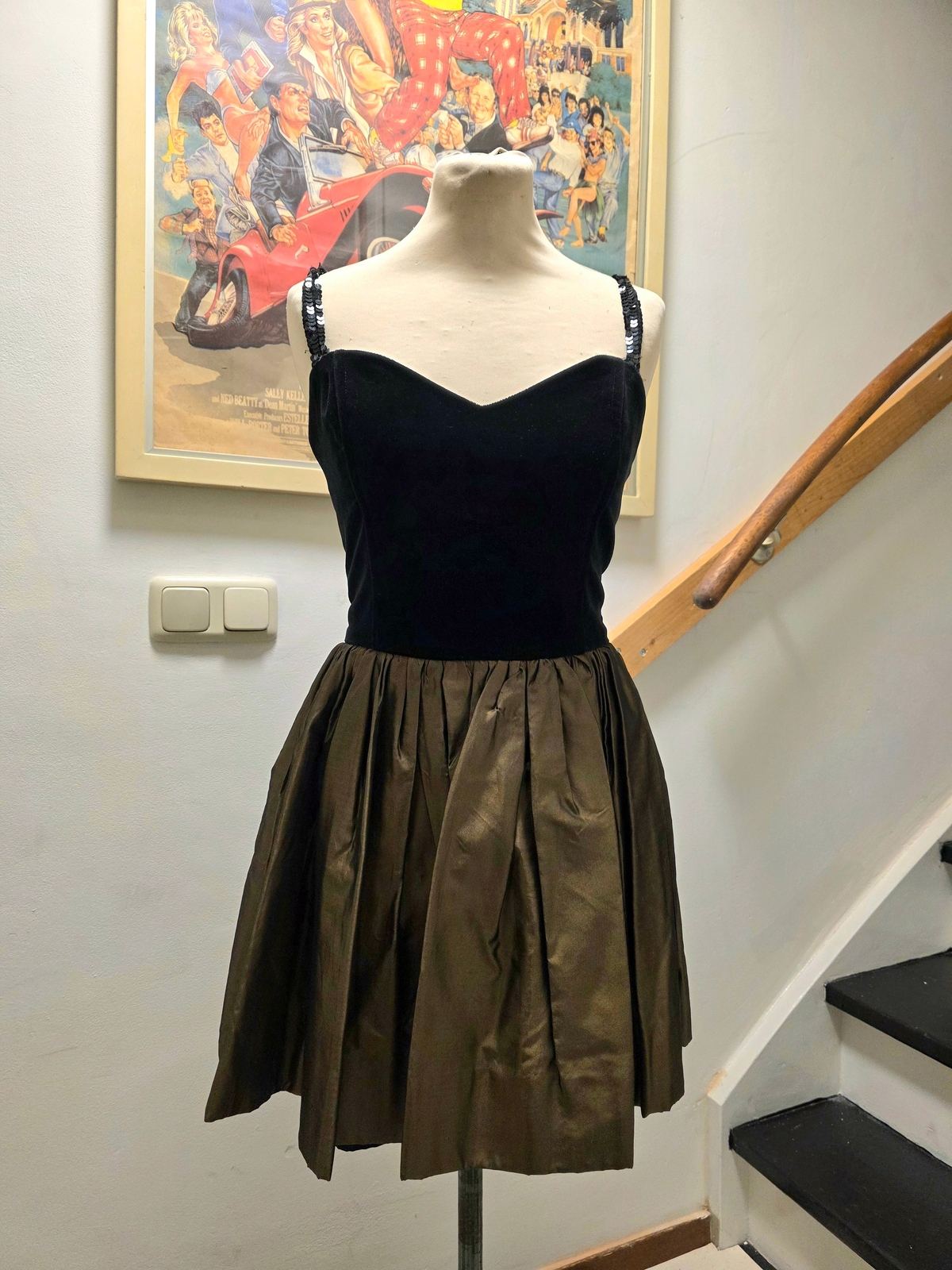 Vintage 1980's Velvet Strapped Party Dress