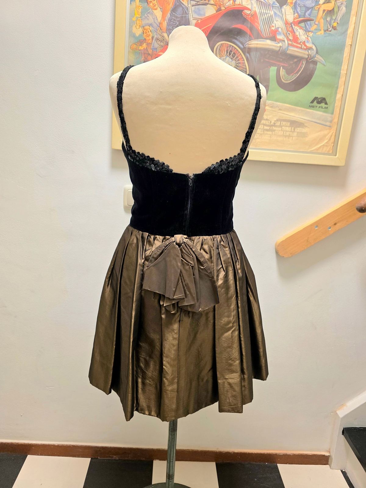 Vintage 1980's Velvet Strapped Party Dress