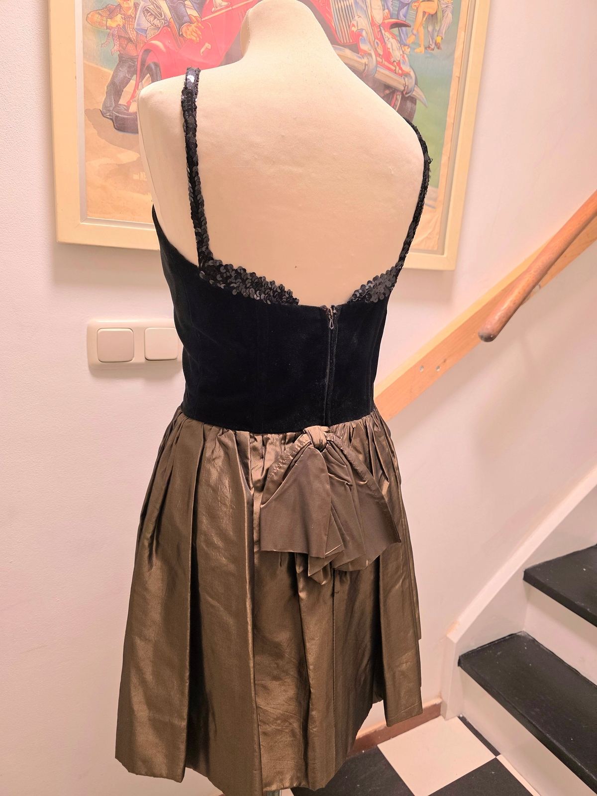 Vintage 1980's Velvet Strapped Party Dress