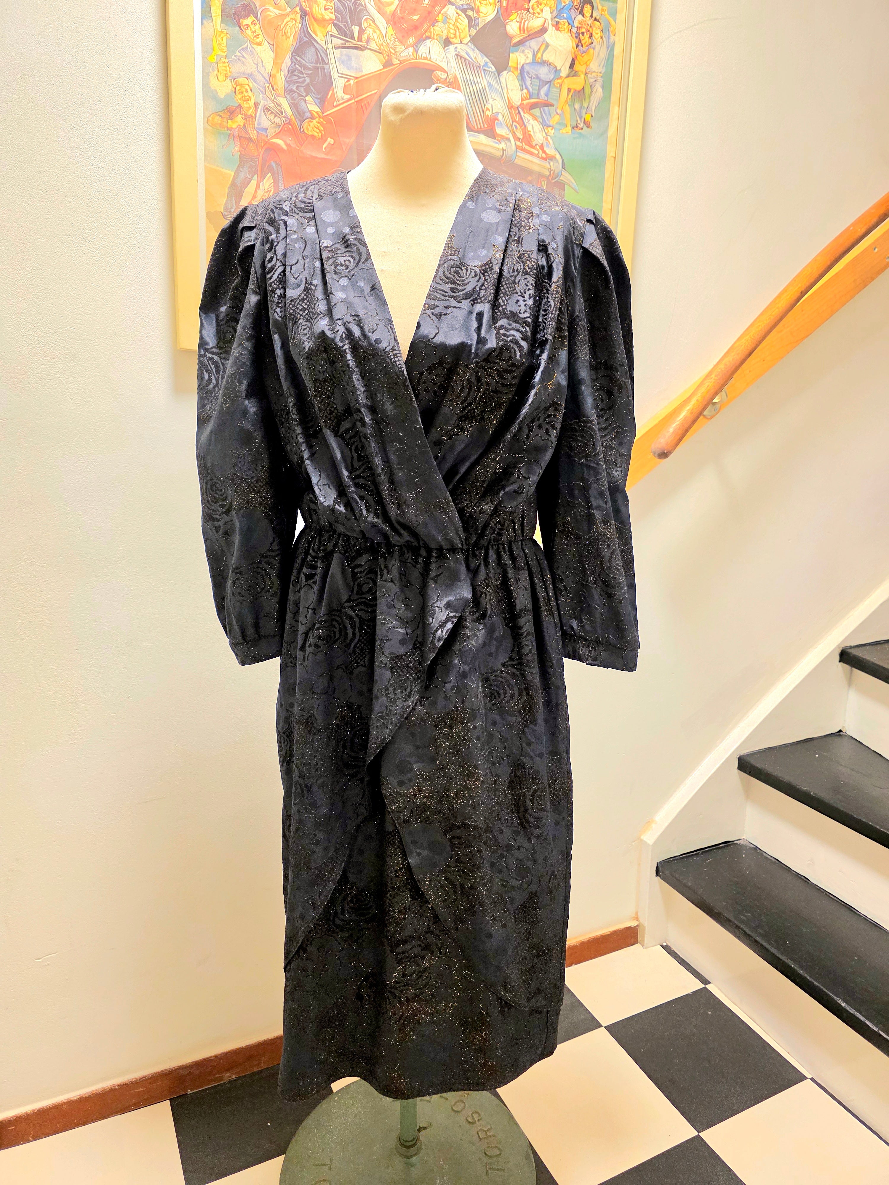 Vintage 80's Golden Gate Glitter Dress Jurk