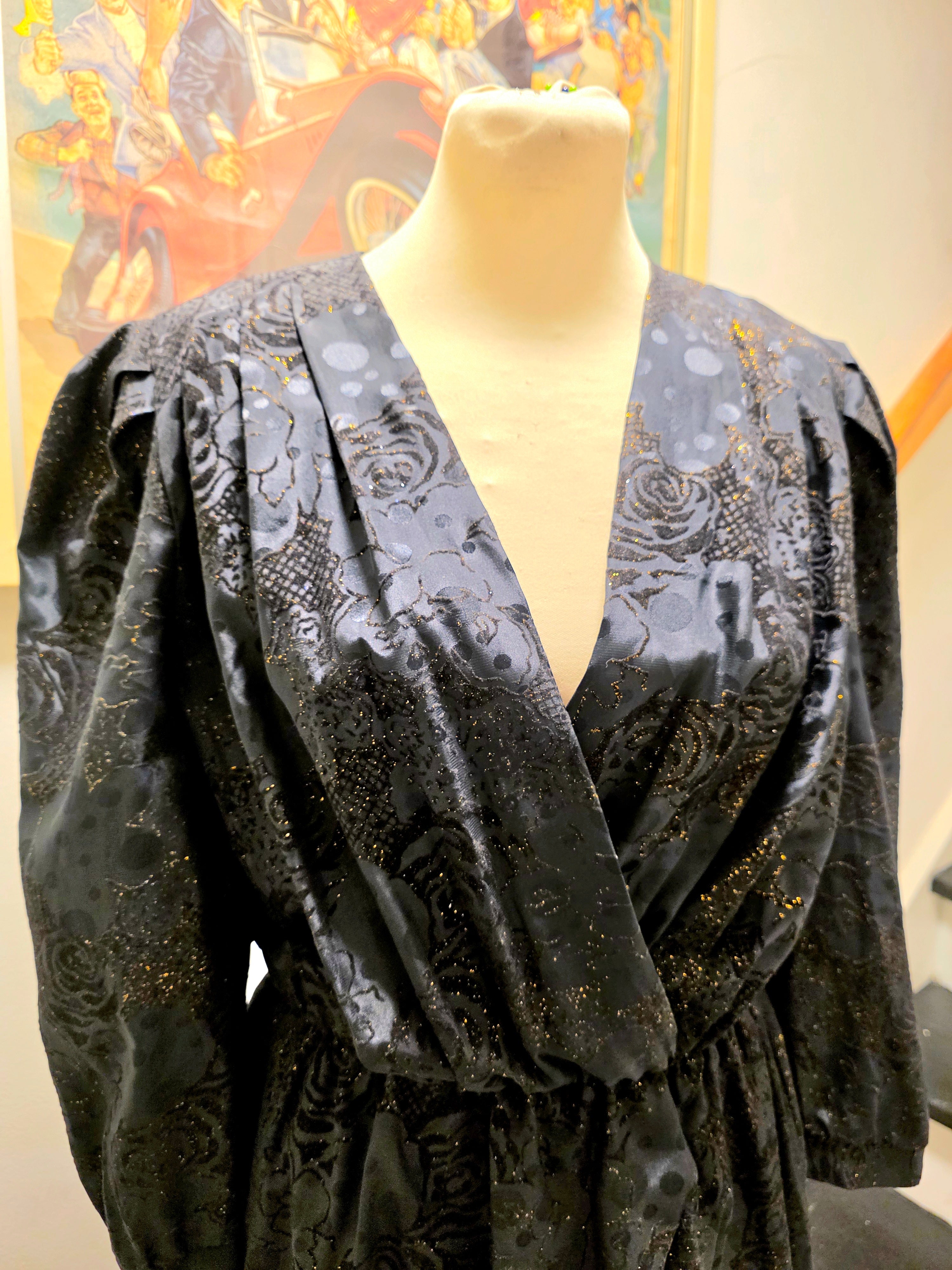 Vintage 80's Golden Gate Glitter Dress Jurk