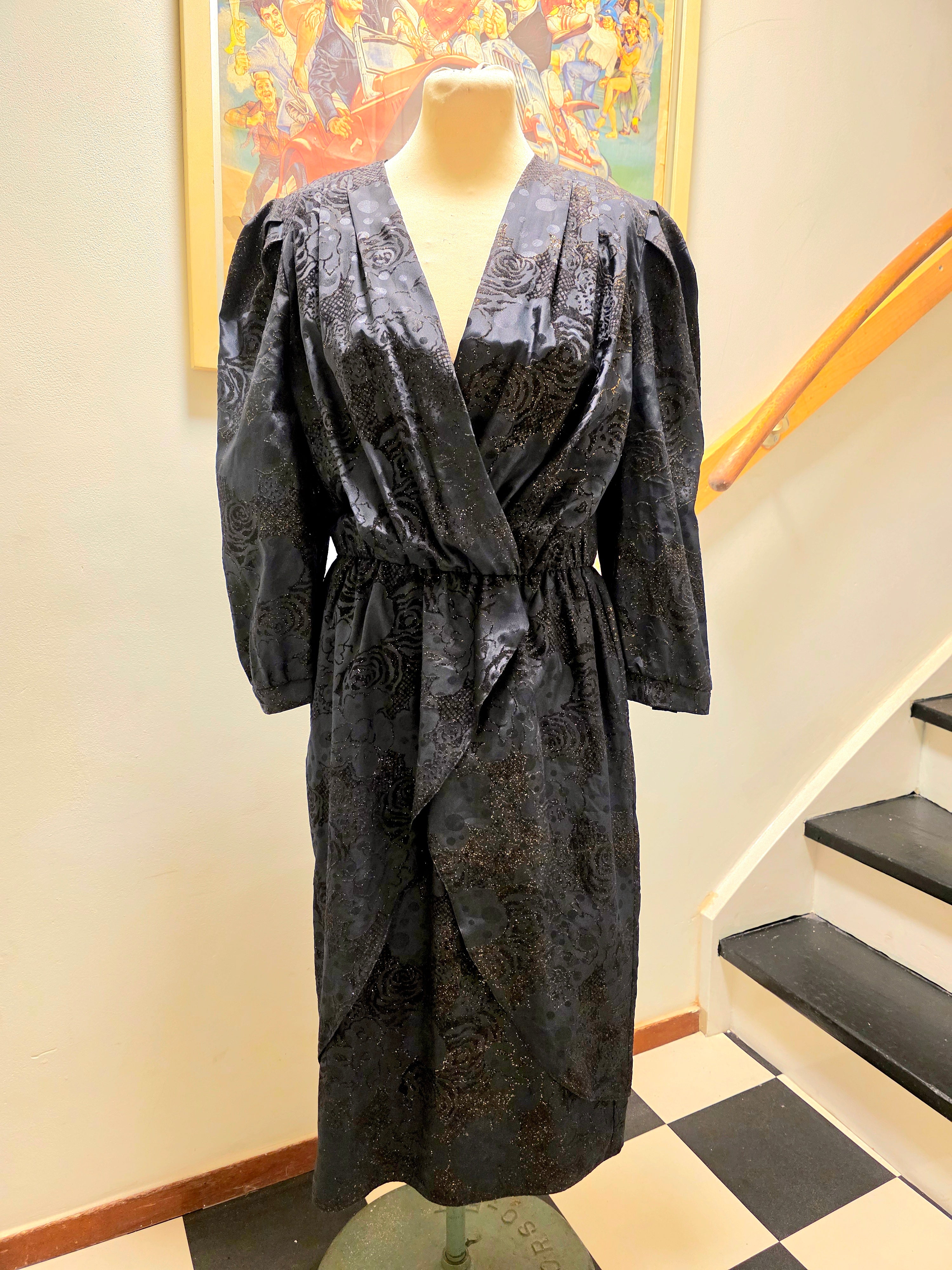 Vintage 80's Golden Gate Glitter Dress Jurk