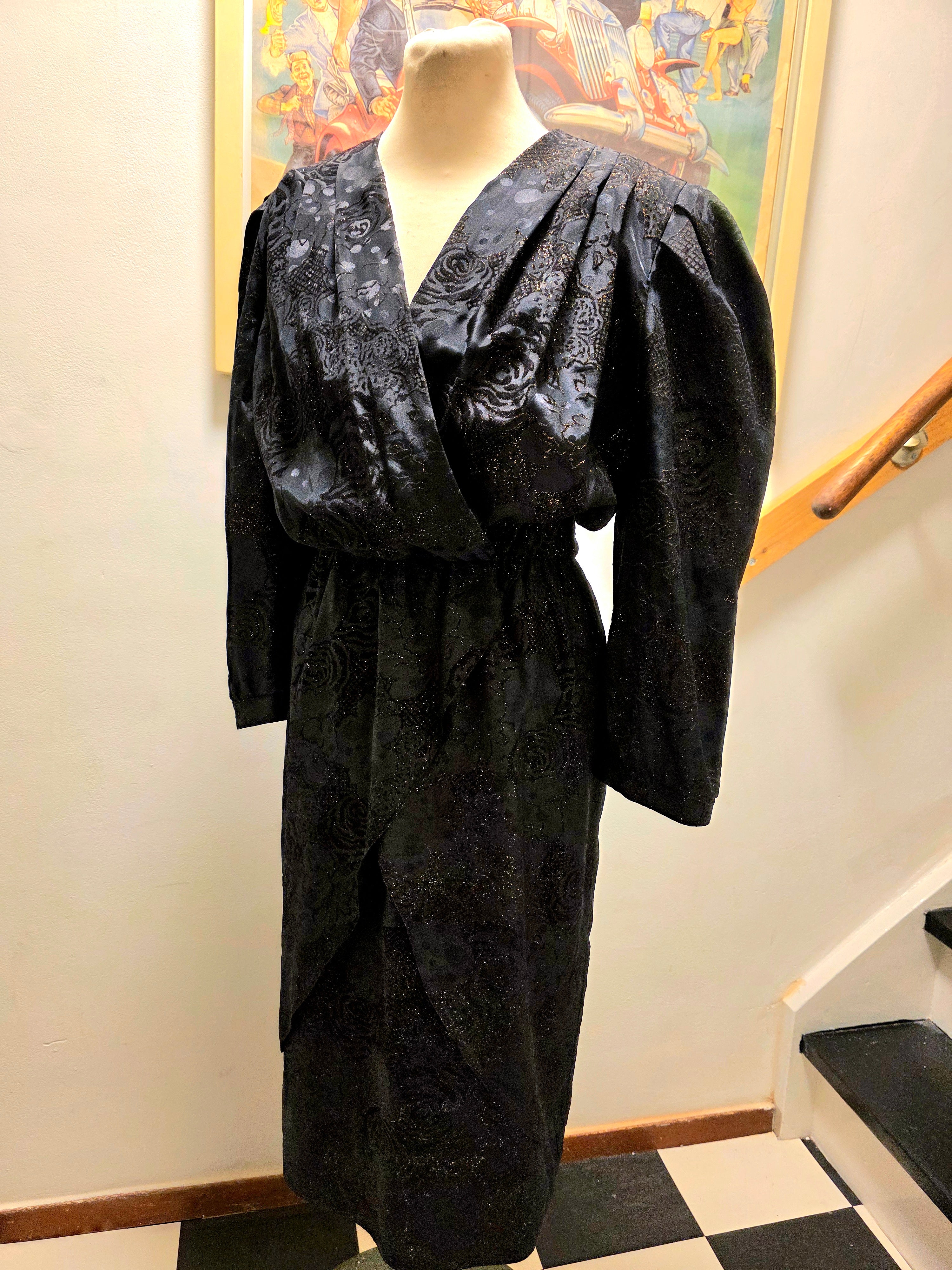 Vintage 80's Golden Gate Glitter Dress Jurk