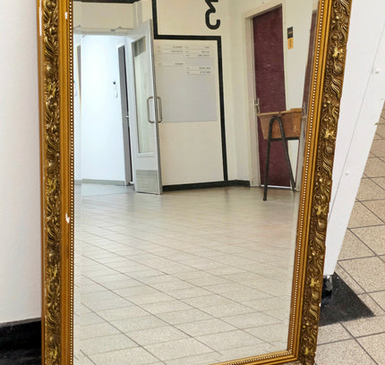 Large Vintage Gold Wall Mirror – Ornate Baroque Ornate Floor Mirror (Beveled Glass)