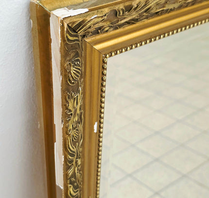 Large Vintage Gold Wall Mirror – Ornate Baroque Ornate Floor Mirror (Beveled Glass)