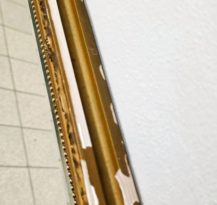 Large Vintage Gold Wall Mirror – Ornate Baroque Ornate Floor Mirror (Beveled Glass)