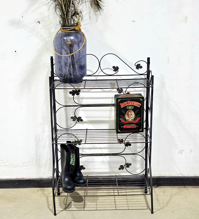 Vintage Wrought Iron Folding Baker’s Rack