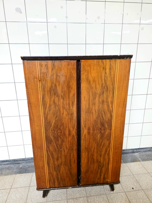 Vintage Art Deco Veneer Cabinet (c. 1930s–50s)Retro