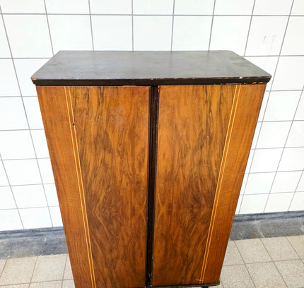 Vintage Art Deco Veneer Cabinet (c. 1930s–50s)Retro