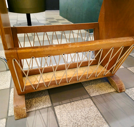 Rare 1950s Mid-Century Newspaper Rack / Side Table