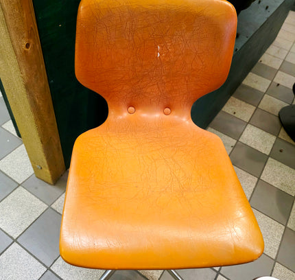 Pair of Mid Century Orange Giroflex Swivel Chairs – 1970s Space Age Retro