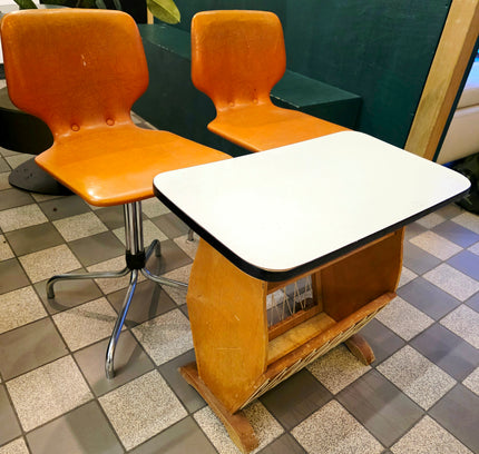 Rare 1950s Mid-Century Newspaper Rack / Side Table