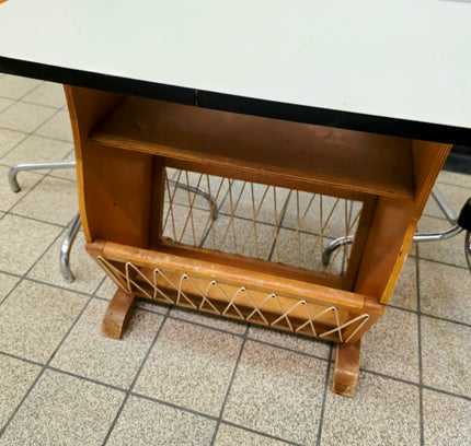 Rare 1950s Mid-Century Newspaper Rack / Side Table