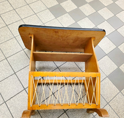Rare 1950s Mid-Century Newspaper Rack / Side Table