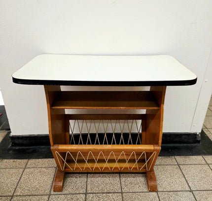 Rare 1950s Mid-Century Newspaper Rack / Side Table