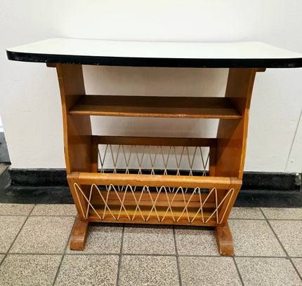 Rare 1950s Mid-Century Newspaper Rack / Side Table