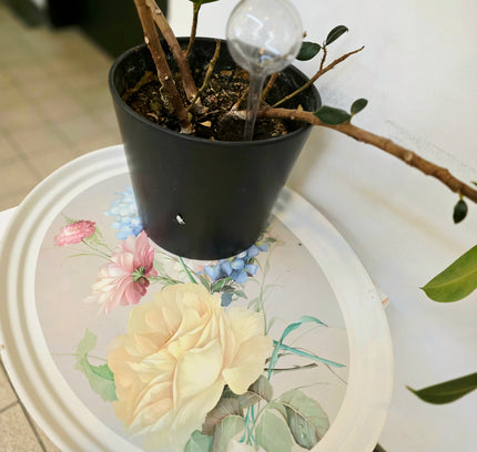 Vintage French Oval Floral Serving Tray – Pastel Rose Bouquet