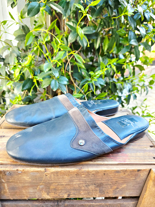 Vintage 60s / 70s Trigono Men’s Leather & Suede Mules Slippers