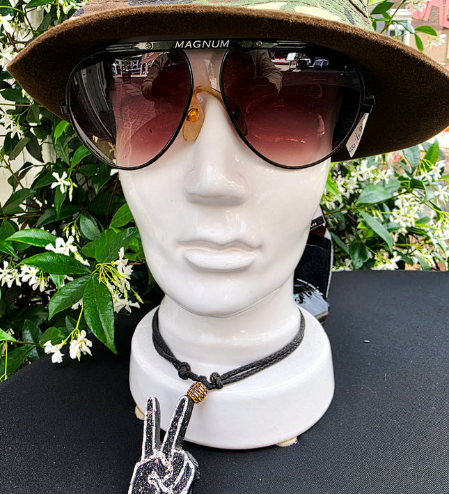 Vintage 1980s Magnum Aviator Sunglasses – Retro Flat Top Gradient