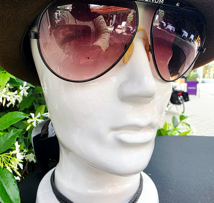 Vintage 1980s Magnum Aviator Sunglasses – Retro Flat Top Gradient