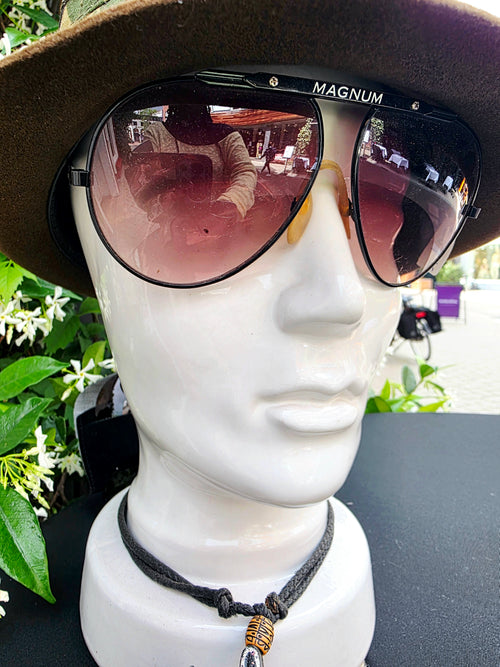 Vintage 1980s Magnum Aviator Sunglasses – Retro Flat Top Gradient