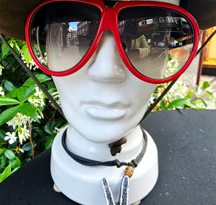 Dsquared2 DQ0003 68B Vintage Aviator Sunglasses – Red/White Flat Top