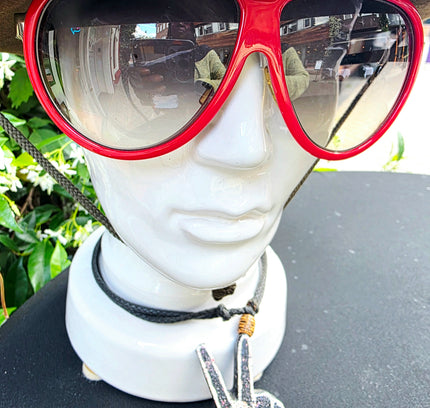 Dsquared2 DQ0003 68B Vintage Aviator Sunglasses – Red/White Flat Top