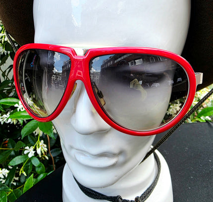 Dsquared2 DQ0003 68B Vintage Aviator Sunglasses – Red/White Flat Top