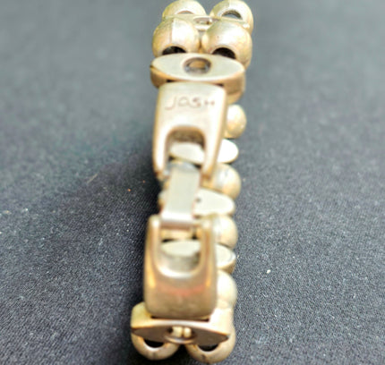 JOSH Dutch Handcrafted Silver Plated Chunky Segment Link Bead Bracelet