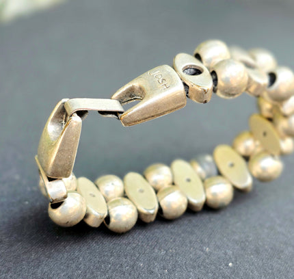 JOSH Dutch Handcrafted Silver Plated Chunky Segment Link Bead Bracelet