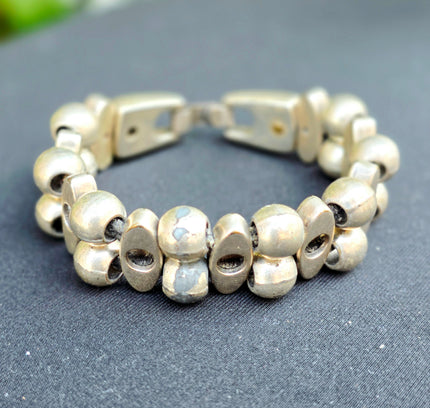 JOSH Dutch Handcrafted Silver Plated Chunky Segment Link Bead Bracelet
