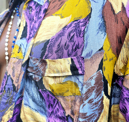 Vintage 90s Halonen Abstract Print Short Sleeve Button Up Shirt