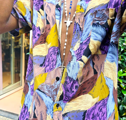 Vintage 90s Halonen Abstract Print Short Sleeve Button Up Shirt