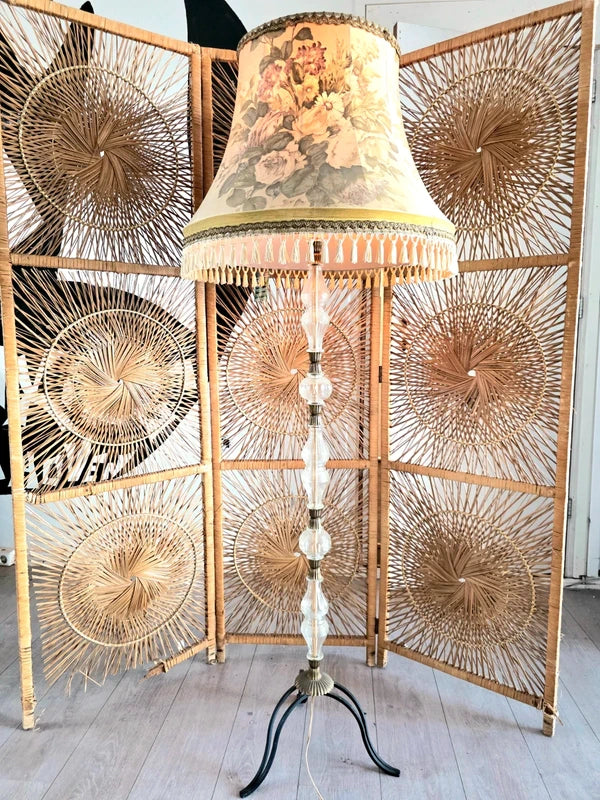 Antique French Glass Stem Floor Lamp