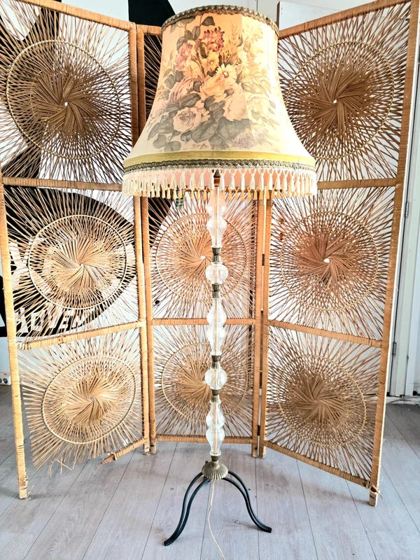 Antique French Glass Stem Floor Lamp