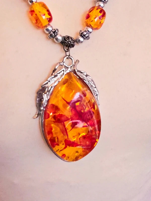 Vintage 70's Amber Necklace