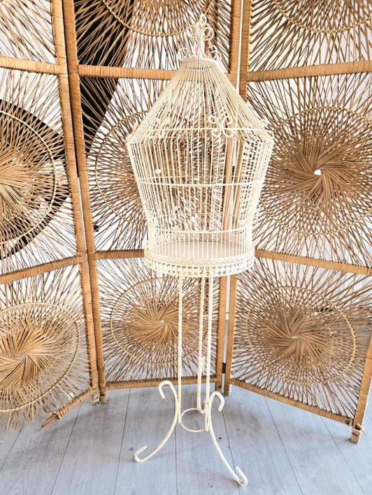 Vintage French Decorative Birdcage on Stand