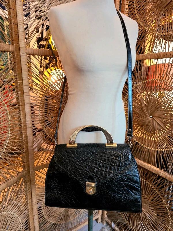Vintage 80's Genuine Leather Handbag