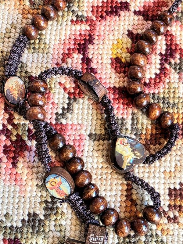Vintage Catholic Wooden Rosary