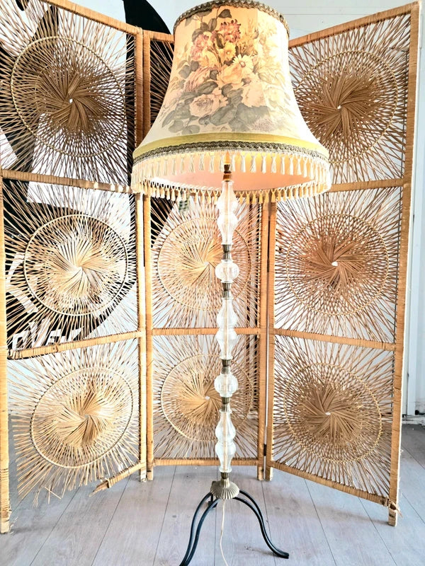 Antique French Glass Stem Floor Lamp