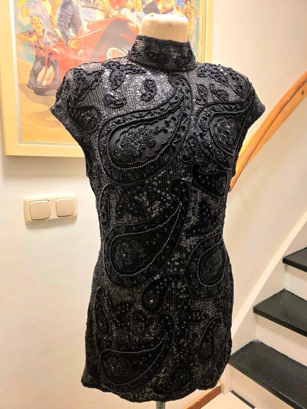 Vintage 80's Scarlet Rage Silk Tunic Dress